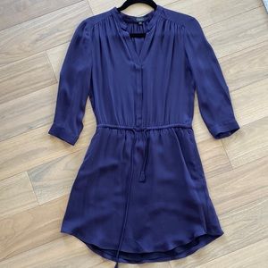 Purple silk Babaton dress with sleeves and pockets